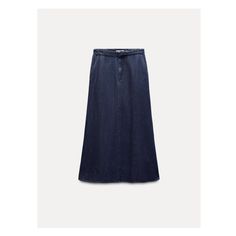 ZARA WOMAN COLLECTIONMidi skirt with a mid elastic waist. Front pockets. Flared legs. Front zip and button closure. Rok Midi, Cardigan Sweater Vest, Midi Denim, Skirt Midi, Shirt Blouses Tops, Denim Midi Skirt, Tshirt Skirt, Zara Woman, Knitwear Cardigan