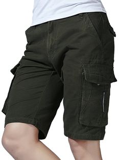 Zipper Fly Multi-pocket Cargo Shorts - Army Green - 3J73774417 - Men's Clothing, Men's Bottoms, Men's Shorts  #MensShorts #Men's #Clothing # #Men's #Bottoms # #Men's #Shorts Cargo Shorts For Men, Cheap Fashion Outfits, Trendy Kids Outfits, Men's Bottoms, Cheap Mens Fashion, Work Trousers, Cargo Shorts Men, Shorts Cargo, Shorts For Men