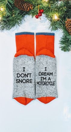 Motorcycle gift, I don't snore I dream, gift for dad, tractor gift, if you can socks, gift for Grandpa, stocking stuffer. SOFT & WARM socks for the Snorer in your life! Fit's men's shoe sizes 8-13. Wine Socks, Personalized Engagement Gifts, Motorcycle Gifts, Stocking Stuffers For Men, Socks Gift, Best Stocking Stuffers, Cat Mom Gifts, Gifts For Farmers, Dream Gift