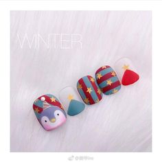 Cute Nails For Winter, I Do Nails, Nails For Winter, Nail Noel, Xmas Nail Art, Winter Green, Christmas Gel Nails, Nail Art Designs Diy, Animal Nails