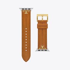 Made exclusively for your Apple Watch®. The new Kira leather band in ultra-soft leather with a Double T. Designed to sit comfortably on your wrist, it is perfect for everyday wear. To attach, push the quick-release button on the back of the watch to slide out and replace the existing band. Womens Designer Watches, Apple Watch Leather, Watch Women's, Tory Burch Kira, Designer Watches, Smart Watches, Leather Band, Quick Release, Watch Strap