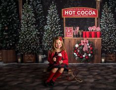 Dark Cobblestone, Outdoor Christmas Photos, Cobblestone Road, Cocoa Tree, Hot Cocoa Stand, Snow Decorations, Photo Backdrop Christmas, Booth Backdrops, Christmas Photography Backdrops