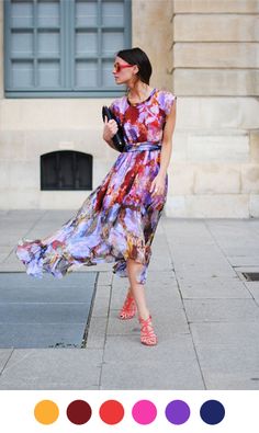 Walking Down The Street, Looks Street Style, Modern Flower, Trend Fashion, Guest Outfit, Look Chic, Wedding Guest Outfit, A Dress