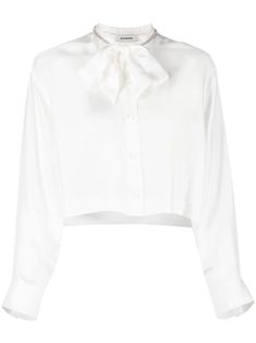 Clothing Board, Dior Top, Black Neck, Bow Collar, Versace Outfit, Airport Fashion, Blouse White, Shop Blouses