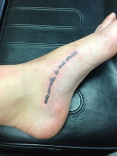 a person's foot with a tattoo saying, never to make choices on it