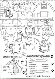 an animal farm worksheet for children