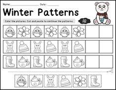 the winter patterns worksheet for preschool