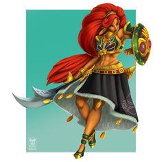 Urbosa Breath Of The Wild, Botw Urbosa, Breath Of The Wild Fanart, Lady Urbosa, Hyrule Compendium, Zelda Artwork, Calamity Ganon