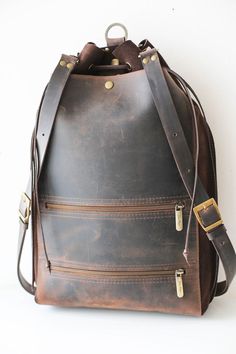 Men's Leather Backpack, Brown Leather Backpack, Laptop Backpack for Men and Women, Leather Rucksack, Minimalist Backpack, Large Leather Backpack, Handmade Backpack Everyday Leather Travel Backpack, Leather Backed Backpack For Everyday Use, Modern Brown Leather Backpack, Modern Brown Leather Backpack For Everyday, Modern Brown Backpack For Everyday Carry, Modern Brown Leather Backpack For Everyday Carry, Laptop Bag With Adjustable Strap For Daily Use, Daily Use Laptop Bag With Adjustable Strap, Brown Backpack With Zipper For Everyday Carry