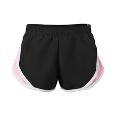 2.2 oz. 100% Polyester Microfiber exterior; 100% Polyester Crepe Liner; Low rise; Contrast mesh inserts; Covered elastic waistband; 2.5" inseam Cheer Shorts, Silver Shorts, Cheer Girl, Black And White Shorts, Casual Summer Shorts, Fashion Joggers, Pink Shorts, Casual Fall, Blue And Silver