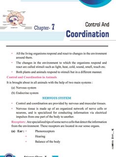 the cover page for an article on control and coordination