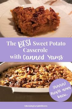 Sweat Potato Casserole, Sweet Potato Casserole With Canned, Can Yams Recipe, Canned Sweet Potato Casserole, Souffle Recipes Easy, The Best Sweet Potato Casserole, Candied Yams Recipe, Sweet Potatoes With Marshmallows