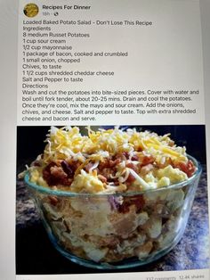 a glass bowl filled with food on top of a table