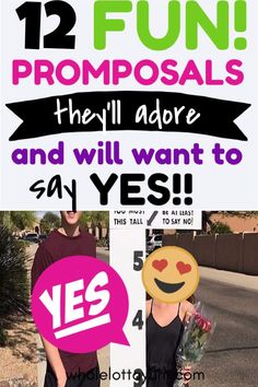 two pictures with the words 12 fun propposals they'll adore and will want to say yes