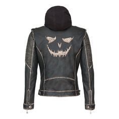 Suicide Squad Killing Jacket Joker Jacket, Cop Outfit, Black Jacket Hoodie, Leto Joker, Shearling Jacket Women, Leather Jacket With Hood, Distressed Jacket