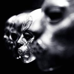 two masks are shown in black and white