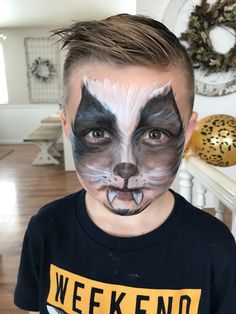 Kids black panther face paint. Black Panther Face Paint, Panther Face Paint, Black Panther Face