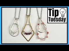 three different necklaces with the words tip tuesday on them