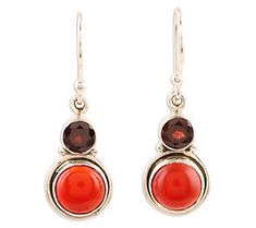 Add a little spice to your look with the brilliant shades of red in these sterling silver garnet and carnelian earrings. From Novica. Nickel-free Red Carnelian Earrings, Red Polished Earrings For Gift, Red Round Earrings With Polished Finish, Red Carnelian Gemstone Earrings, Round Carnelian Gemstone Earrings, Red Garnet Round Earrings, Carnelian Gemstone Round Earrings, Round Carnelian Earrings, Carnelian Earrings