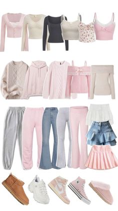 Dm for credits/removal of any image💕 Cute Simple Coquette Outfits, Coquette Everyday Outfit, Lazy Coquette Outfits, Cokett Girl Outfit, Pink Girly Outfits Casual, Coquette Outfit Casual, Coquette Wardrobe Essentials, Soft Coquette Outfits, Vintage Preppy Outfits