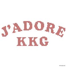 the words jador's king are made up of small red dots