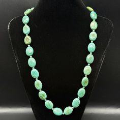 Fabulous Old Natural Tibetan Green Turquoise Necklace, Oval Shape Turquoise Beads Necklace Bohemian Oval Turquoise Necklace, Turquoise Polished Oval Beads Jewelry, Turquoise Necklace With Polished Oval Beads, Elegant Turquoise Beaded Necklaces With Oval Beads, Polished Oval Beads Turquoise Necklace For Gift, Elegant Turquoise Beaded Necklace With Oval Beads, Turquoise Emerald Necklace With Round Beads, Turquoise Necklace With Polished Oval Beads For Gift, Turquoise Necklace With Oval Polished Beads As Gift