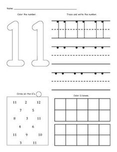 printable worksheet for numbers 1 - 10 with the number one on it