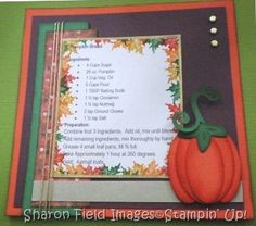 a close up of a card with a pumpkin on it