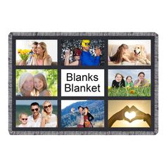 a blanket that has pictures of people and flowers on it with the words blanks blanket