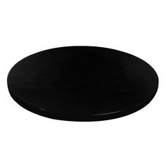 a round black plate on a white background