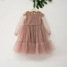 "Mokka long sleeve tulle dress for baby girls and toddlers! Perfect for formal events, as flower dress, birthday party and fairy photo shoot. The dress is made of soft tulle. Long tulle sleeves are added to complete the whole look. The bodice is decorated with elegant tulle draping. We make dresses in standard sizes and by individual measurements. If your measurements differ from those below please send us your measurements in order note. The dress will come in the same color you choose. If you Fairy Photo Shoot, Tulle Draping, Long Sleeve Tulle Dress, Flower Girl Dress Tulle, Fluffy Dress, Birthday Photo Shoot, First Birthday Photo, Tulle Sleeves, Christmas Clearance