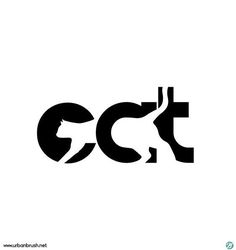 the letters c and t are made up of different shapes, including one that is black