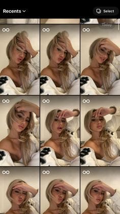 many different pictures of a woman with blonde hair