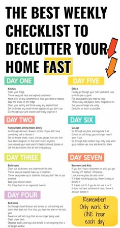 the best weekly checklist to declutter your home fast day five - six