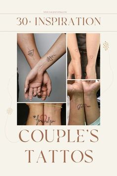 the cover of 30 inspirational couple's tattoos