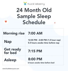 24 month old / 2 year old sleep schedule: Bedtime and nap schedule | Huckleberry Sleep Schedule For 15 Month Old, 15 Month Sleep Schedule, 15 Month Old Schedule, Bedtime Schedule, Baby Infographic, 19 Month Old, Daily Rhythm, Moms Life, Toddler Routine