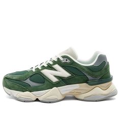 New Balance 9060 'Nori' U9060VNG Y2k Style Aesthetic, Nike Tn Air, Green New Balance, New Balance 9060, Sneakers Noir, Nike Pegasus, New Balance 574, Nike Dunk High, Cream Yellow