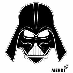 darth vader helmet with the word mehdi on it's face