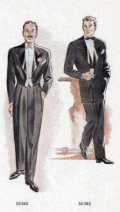 50s Tuxedo Men, Gatsby Outfit, 60s Vintage Fashion, 1950s Mens Fashion, 60s Men, Suit Drawing, Wedding Tux, 1950s Mens, Mens Fashion Illustration