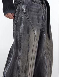 WN2379
■size(cm)





Length


Waist


Hip


Hem width




S


108.5


74


104


70




M


110


78


108


72




L


111.5


82


112


74




 
■material
cotton 61.6% polyester fiber 21.4% viscose 17% Baggy Distressed Washed Black Pants, Washed Black Relaxed Fit Jeans For Streetwear, Gray Cotton Grunge Pants, Baggy Gray Grunge Jeans, Gray Baggy Grunge Jeans, Oversized Wide Leg Black Jeans, Wide Leg Washed Black Jeans, Gray Grunge Cotton Pants, Wide Leg Washed Black Bottoms