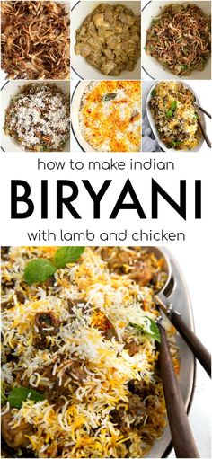 Biryani is a mixed rice dish popular throughout the Indian subcontinent. It is made with long-grain basmati rice, meat, and aromatic spices including cinnamon, cloves, cumin, and saffron. Learn how to make this delicious chicken and lamb biryani recipe with my easy step-by-step instructions and images. Biryani Mix Recipe, Indian Rice Recipes Biryani, Indian Chicken And Rice Recipes, Lamb Biryani Recipe Easy, Beet Dishes, Beef Biryani Recipe, Indian Biryani, Arabic Dishes