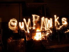 the words glyf fans spelled out with sparklers in front of a fire