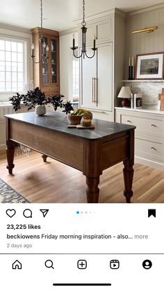 a kitchen island in the middle of a room