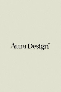 the logo for aura design is shown in black and white