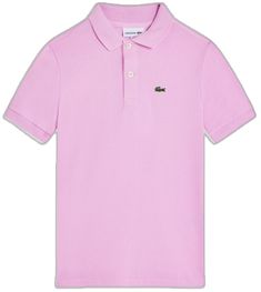 Classic Pink Collared Polo Shirt, Basic Summer Polo Shirt, Classic Pink Polo Shirt, Fitted Pink Polo Shirt With Short Sleeves, Classic Pink T-shirt For Summer, Fitted Pink Polo Collar T-shirt, Classic Fitted Pink Polo Shirt, Classic Pink Top With Ribbed Collar, Pink Cotton Tops With Ribbed Collar