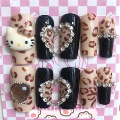 If you don't know how to choose the size You can contact customer service Paznokcie Hello Kitty, Nagel Tips, Hello Kitty Nails, Harajuku Style, Pretty Gel Nails, Really Cute Nails, Soft Nails