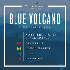 Volcano Diffuser, Young Living Diffuser Recipes, Blue Volcano, Helichrysum Essential Oil, Essential Oil Mixes