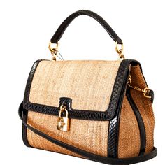 Designer: Dolce & Gabbana Features A Detachable And Adjustable Shoulder Strap; Turn-Pull Lock Closure; Inside Pocket; Logo-Engraved Gold-Tone Metal Detailing. Color: Beige Raffia, Black Python Trim, And Brown Leopard Print Lining Measures: 11.5" X 9.8" X 6" With 32.5" Strap Drop Material: 78% Python, 8% Lambskin, 7% Raffia, 7% Cotton Condition: New With Tags & Dust Bag Made In Italy Authenticity Guaranteed Fast Shipping: Ships Same Day From Austin, Tx, If Purchased By 2 Pm Ct Luxury Straw Bag With Gold-tone Hardware, Luxury Natural Straw Bag With Gold-tone Hardware, Designer Natural Straw Bag With Gold-tone Hardware, Designer Straw Bag With Gold-tone Hardware, Luxury Evening Straw Bag With Top Handle, Luxury Natural Color Formal Bag, Luxury Natural Color Formal Bags, Luxury Formal Natural Color Bags, Luxury Straw Bag With Gold-tone Hardware For Vacation