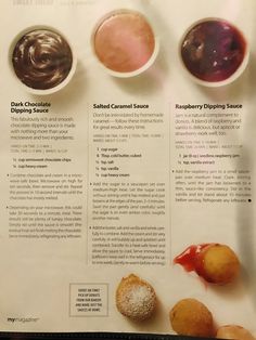 an article about different desserts on a white paper with black writing in the middle