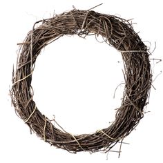 a grapevine wreath on a white background